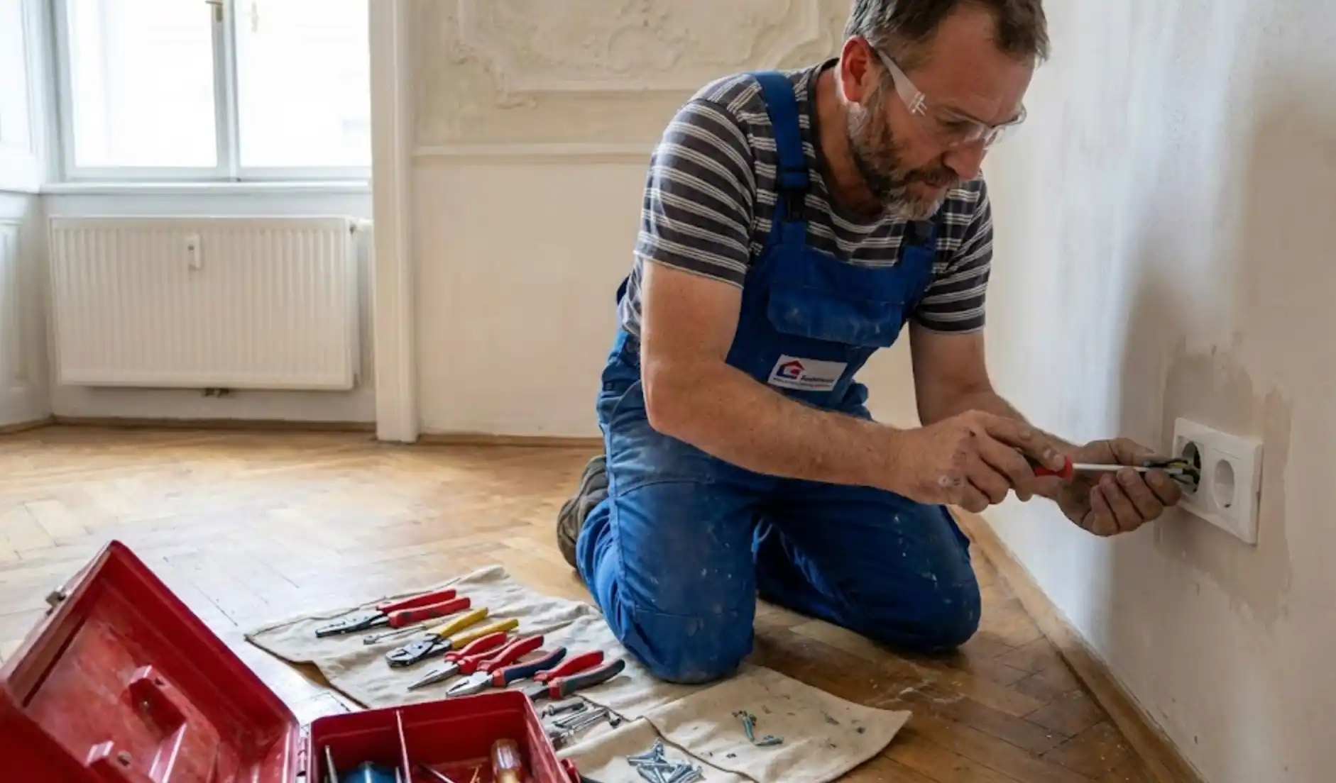 Erfahrener Elektriker installiert Steckdose in Wiener Altbauwohnung – Elektriker Wien